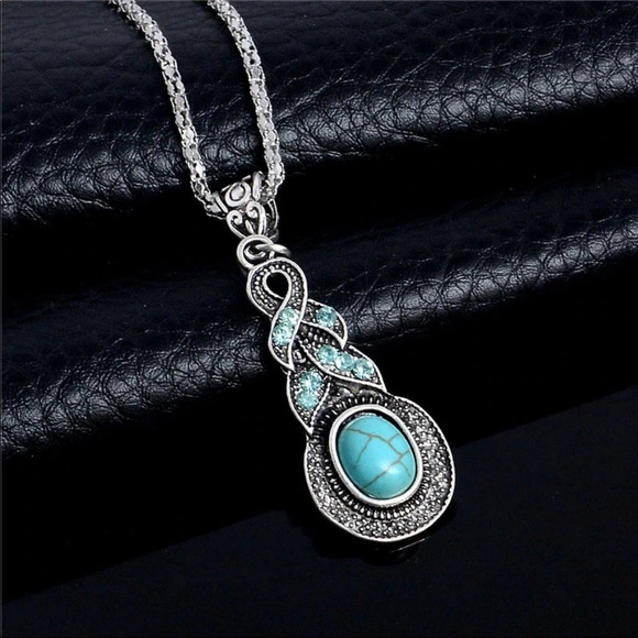 NEW Vintage Necklace Alloy Crystal Natural Stone - Picture 4 of 5